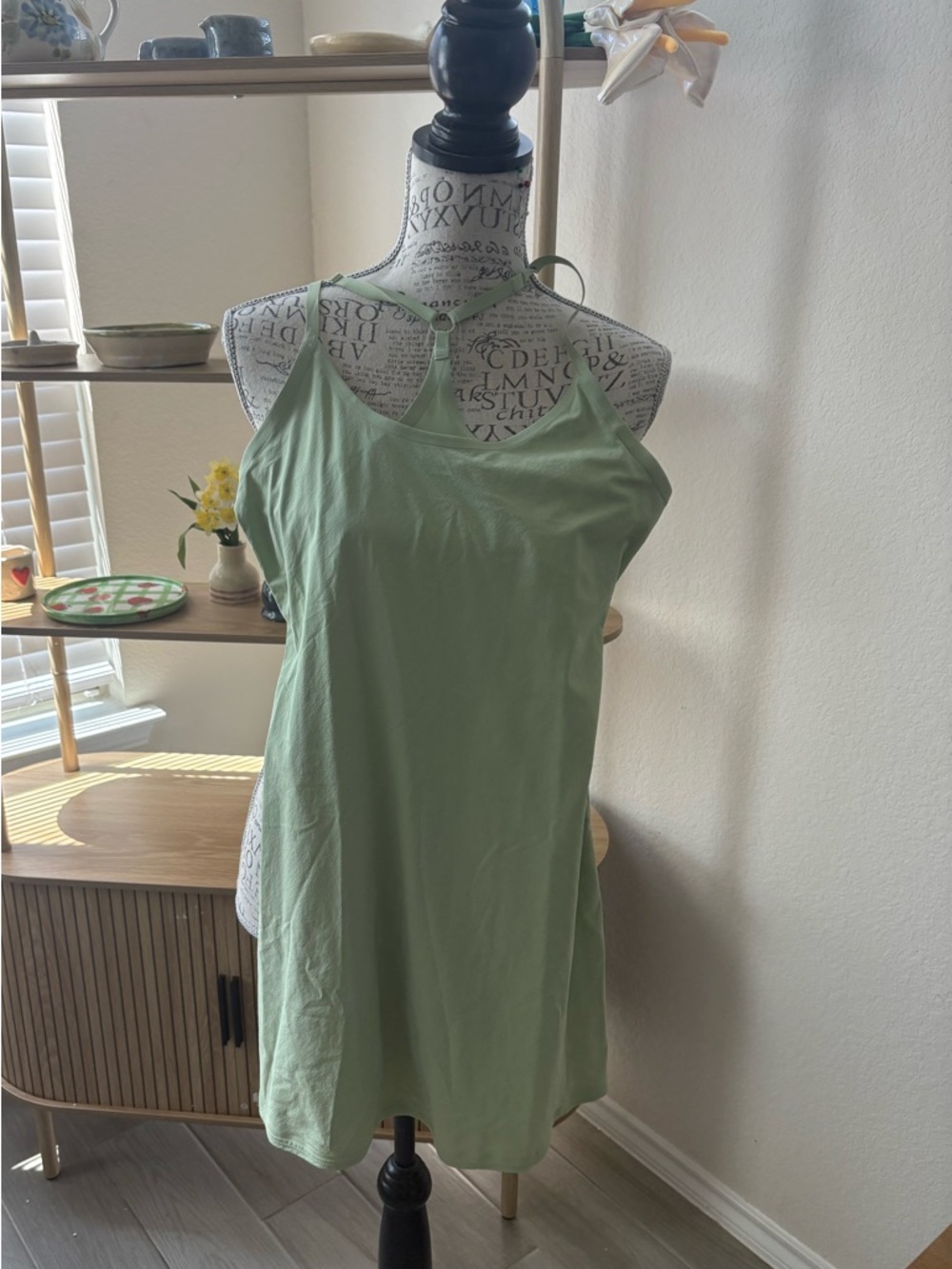 Outdoor Voices Women's Sage Green Halter Athletic Dress
